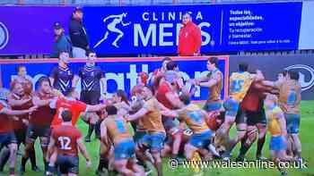 Wild rugby fight sees punches thrown from all angles as three players sent off