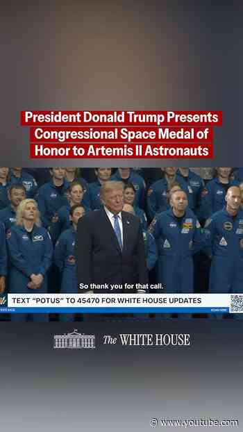 President Trump presents the Congressional Space Medal of Honor to the Artemis II Astronauts!