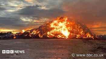 Smoke warning as fire torches 200 tonnes of straw