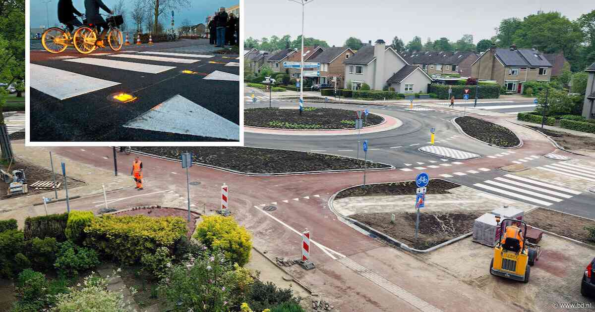 Na fietsongevallen plaatst Vught slimme lampjes op ‘gevaarlijke’ rotondes