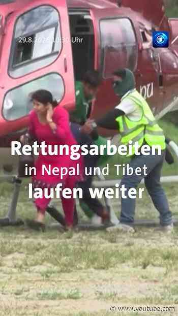 Schlamm und Regenfälle erschweren Rettungsarbeiten im Himalaya. #nepal #tibet  #tagesschau #shorts