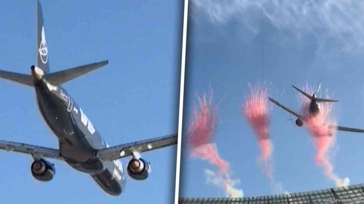 Opmerkelijk: vliegtuigen vliegen slechts meters over stadion heen