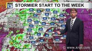 Slightly cooler with another round of storms for Sunday