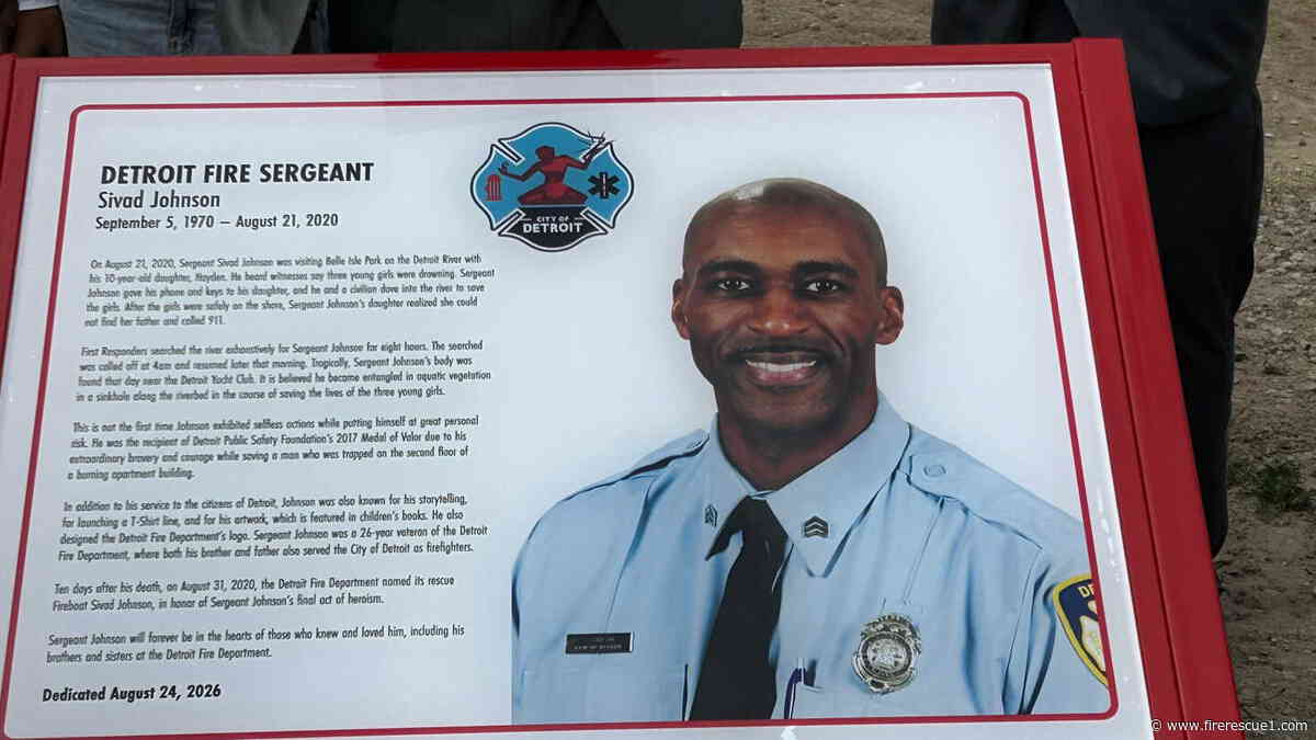 Detroit honors firefighter who died rescuing children from river
