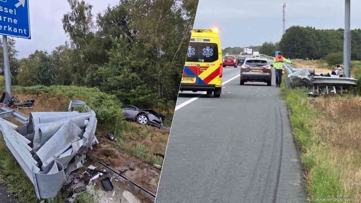 Vangrail redt gezin bij harde crash op A67: 'Engeltjes op hun schouders'