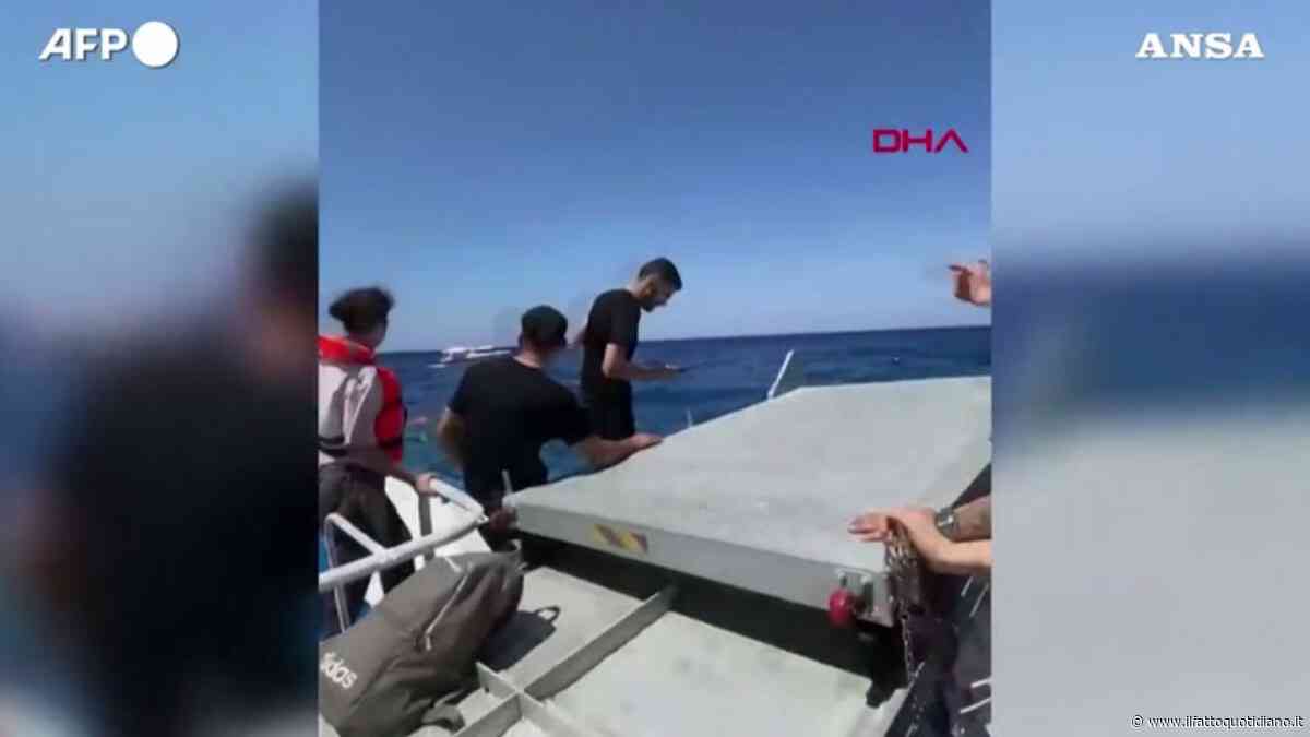Naufragio al largo di Cipro: persone in acqua e l’intervento dei soccorsi. Il momento del salvataggio – Il video