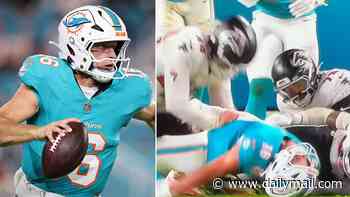 Dolphins cut QB in latest brutal offseason move... just days after he was 'folded like a lawn chair' in horrific tackle