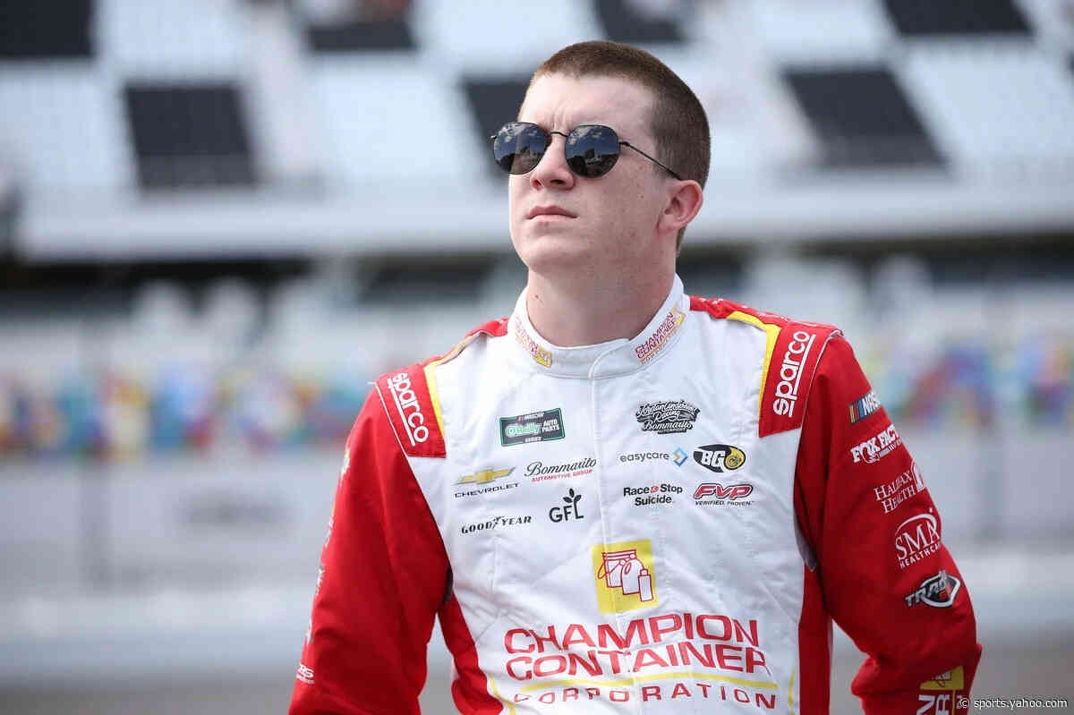 Watch as Daniel Dye climbs on top of Kyle Larson's car in last-lap Daytona crash