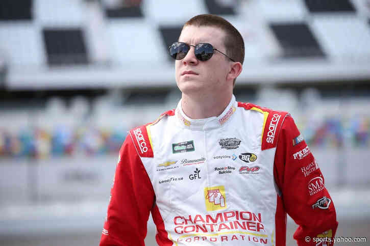Watch as Daniel Dye climbs on top of Kyle Larson's car in last-lap Daytona crash