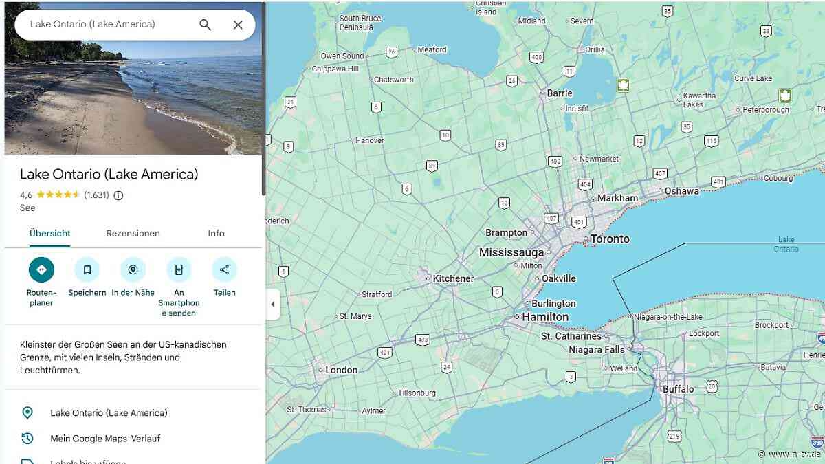 Lake Ontario wird "Lake America": Google Maps knickt bei Trumps See-Umbenennung in den USA ein