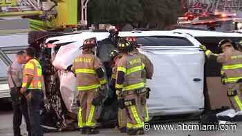 Driver airlifted after fiery rollover crash on Palmetto Expressway