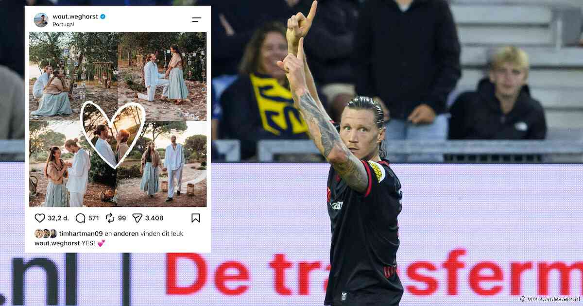 Wout Weghorst blij met goal en verloving: ‘Ik kreeg dit door in gebed en toen mocht de hele wereld het weten’