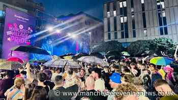 Thunder, a sea of multicoloured umbrellas and Eurodance perfection on Sunday at Manchester Village Pride
