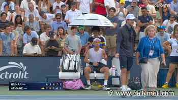 US Open star melts down with trainer who REFUSES to treat 'cramp' during medical timeout