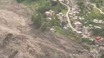 Helicopter footage captures scale of destruction in Nepali town