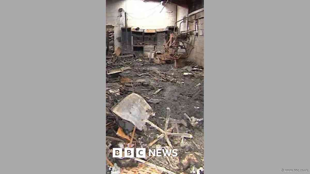 Half of company's site burns down in fire