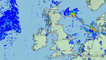 Met Office maps show 72 UK areas face rain on bank holiday Monday - full list