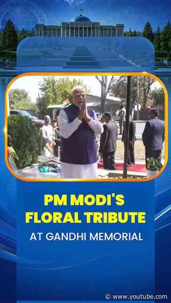 Bishkek में PM Modi ने Mahatma Gandhi Memorial पर दी floral tribute, Indian Diaspora से की मुलाकात