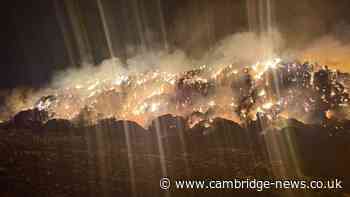 Large straw fire in Cambridgeshire ‘continues to burn out’ three days later