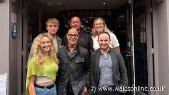 Stanley Tucci delights fans at bar while filming in Wales