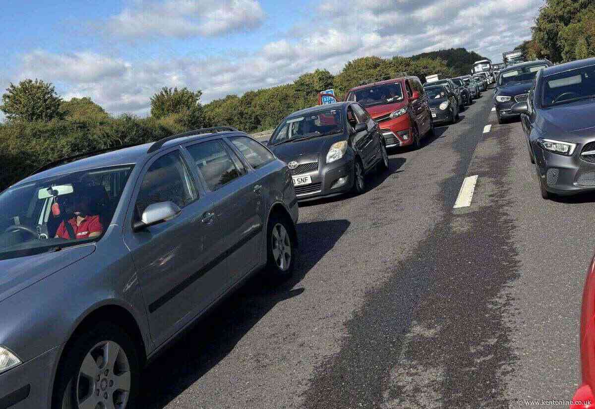 Long delays on M2 after trailer jack-knifes across carriageway
