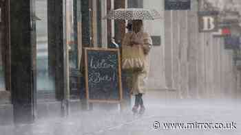 Met Office names areas facing heavy rain on Tuesday with 14 counties at risk