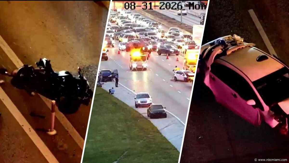 Crash that appears to involve motorcycle shuts down I-95 south at Ives Dairy Road