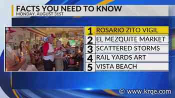 Rosario Zito vigil, El Mezquite Market, Scattered storms, Rail Yards art, Vista Beach