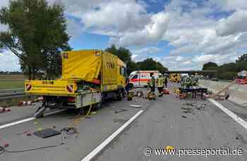 FW Weinheim: Verkehrsunfall mit LKW auf der BAB 5 in Weinheim