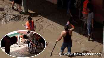 Modderstroom richt ravage aan in school in Nepal