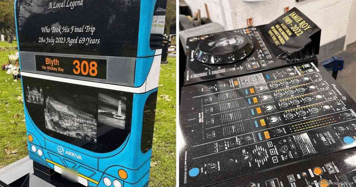 DJ decks, a bus and an elephant: The family business on Tyneside creating quirky gravestones