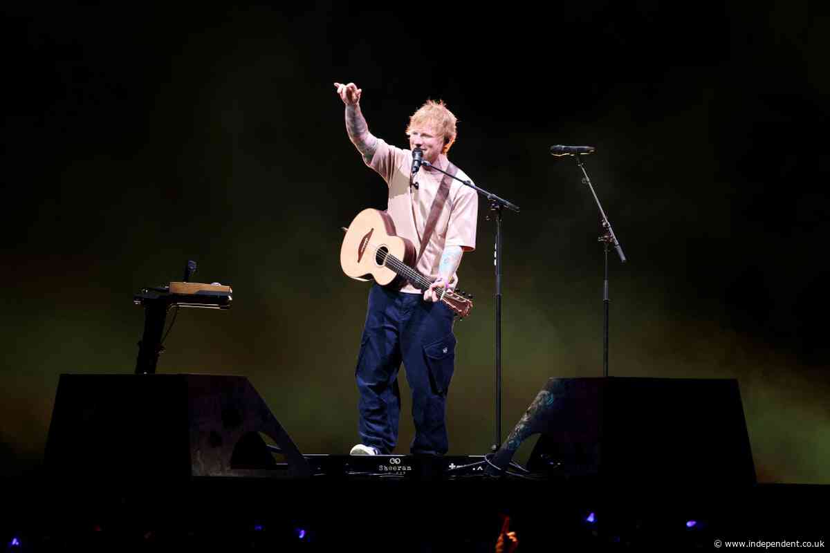 Six workers at Ed Sheeran’s Detroit concert rushed to hospital after being hit by a piece of stage equipment