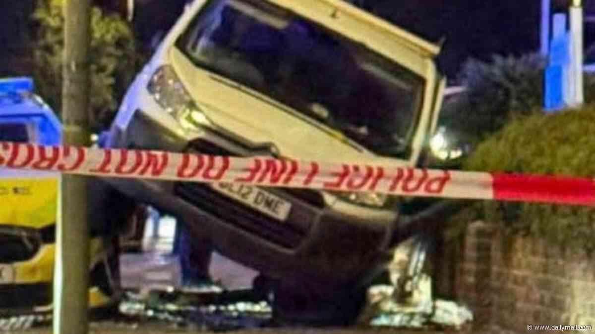 'Stolen' van crashes after being driven wrong way on A20 during 15-mile police chase - as man, 23, is arrested
