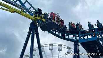 Dozens trapped 50ft up on Wipeout rollercoaster at Pleasurewood Hills as fire crews rush to scene