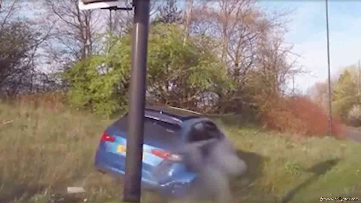 Moment police ram 'Mad Kenny' road menace during 125mph chase through busy traffic