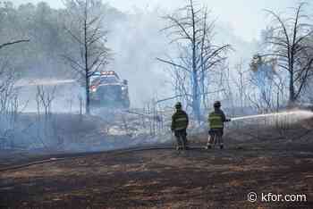 Firefighters stop fast-moving grass fire near northeast Oklahoma City church