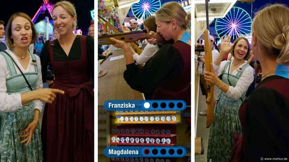Im Dirndl am Schießstand: Magdalena Neuner und Franziska Preuß liefern sich heißes Duell