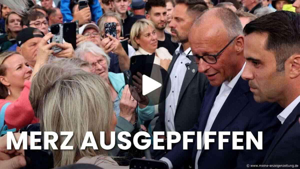 Pfiffe für den Kanzler: Bürger beschimpfen Merz bei Wahlkampfauftritt an Ostsee
