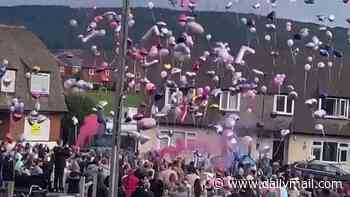 Vigil and balloon release is held for girl, seven, 'murdered' in Middlesbrough house fire - as another three men are arrested in police crackdown on organised crime