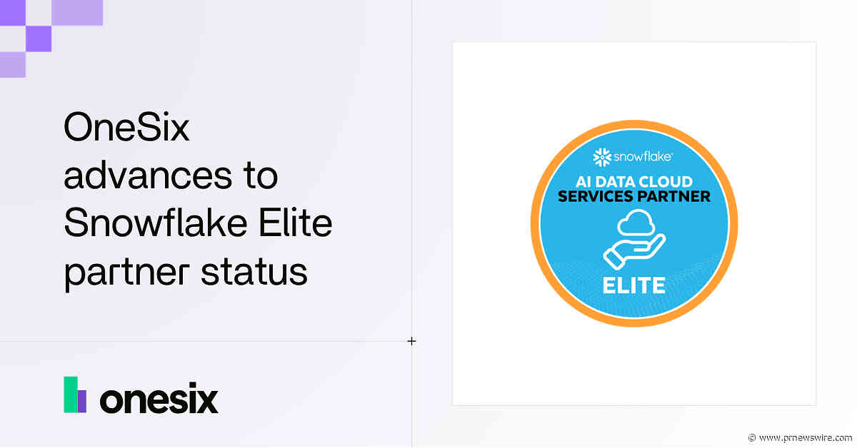 OneSix Advances to Snowflake Elite Partner Status