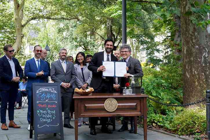 Outdoor dining: Mamdani restores year-round al fresco across NYC in first bill-signing ceremony of his tenure