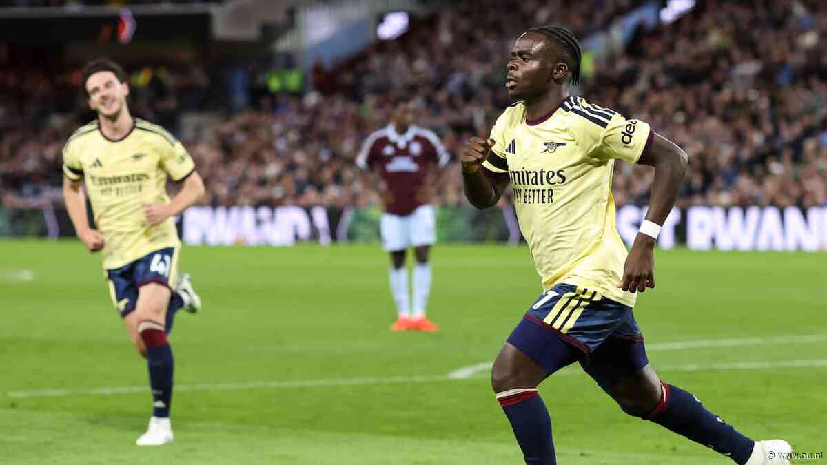 Arsenal behoudt perfecte score in Premier League met nipte zege op Aston Villa