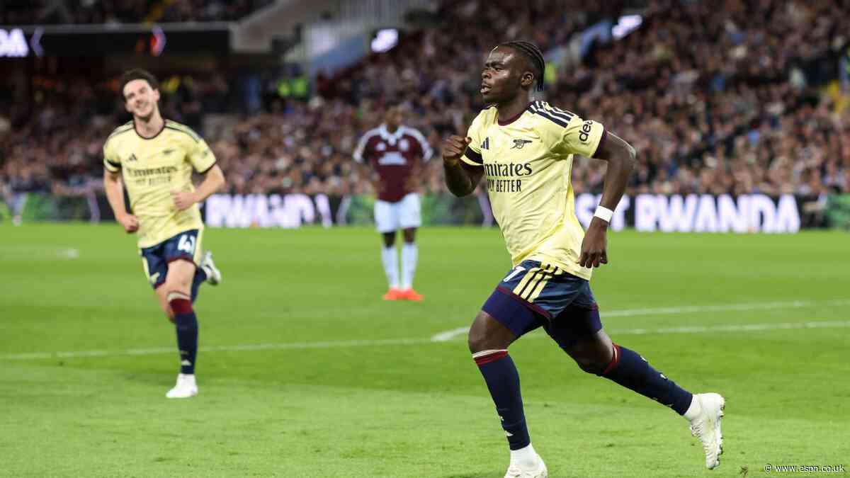 Saka scores as Arsenal beat Villa in tight affair