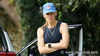 Jennifer Garner shows off toned arms and age-defying figure while running errands in LA with teenage kid Fin
