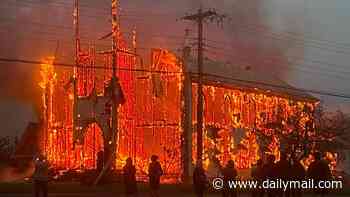 Historic wooden church is torched in Canada as conservative leader warns of growing wave of anti-Christian behavior