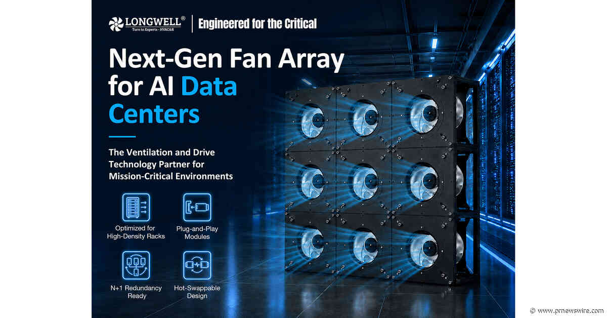 Die LONGWELL EC-FanWall-Technologie senkt den Energieverbrauch von CRAH-Ventilatoren um 38 % in KI-Rechenzentren der nächsten Generation