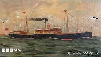 Painting of chased wartime ferry up for auction