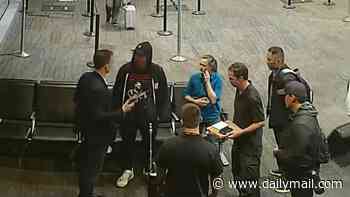 New security footage shows the moment FBI agents confront Eric Swalwell at San Francisco Airport