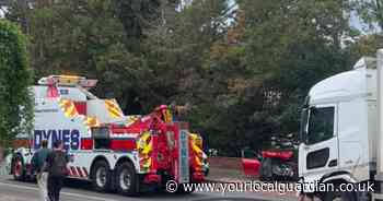 Two rushed to hospital after crash between car and lorry in Purley