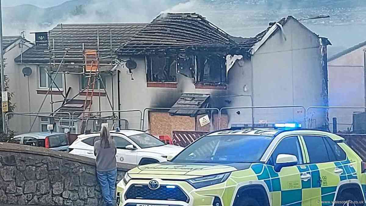 Fire rips through home causing roof to collapse
